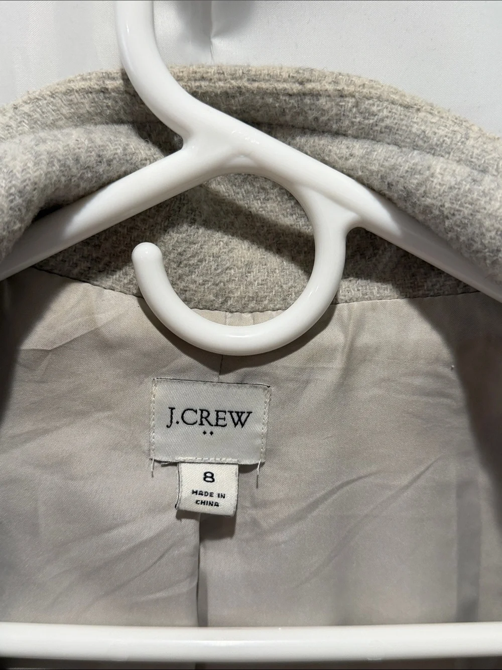J. Crew Light Gray Wool-Blend Stand Collar Pea Coat - Picture 6 of 9